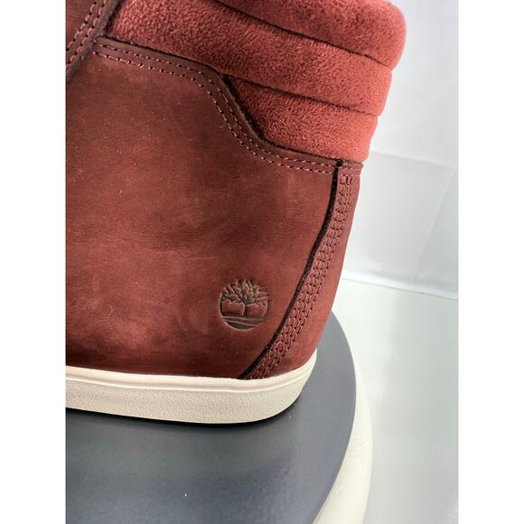 Timberland Dausette Burgundy Women's Size 10 Sneakers Boots Nubuck Suede Shoes - Picture 2 of 12